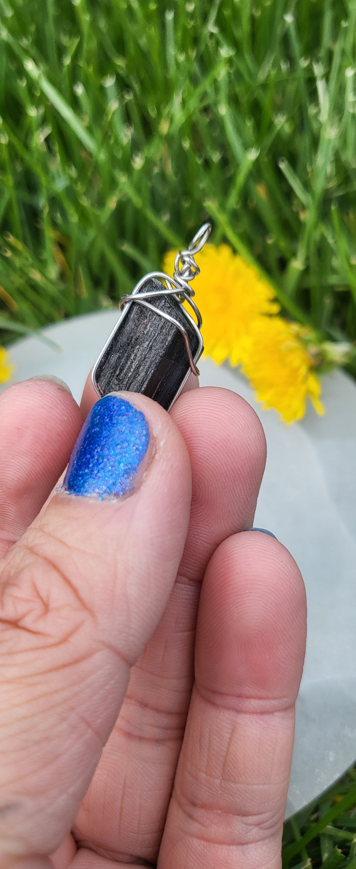 Black Tourmaline Pendant Steel 1