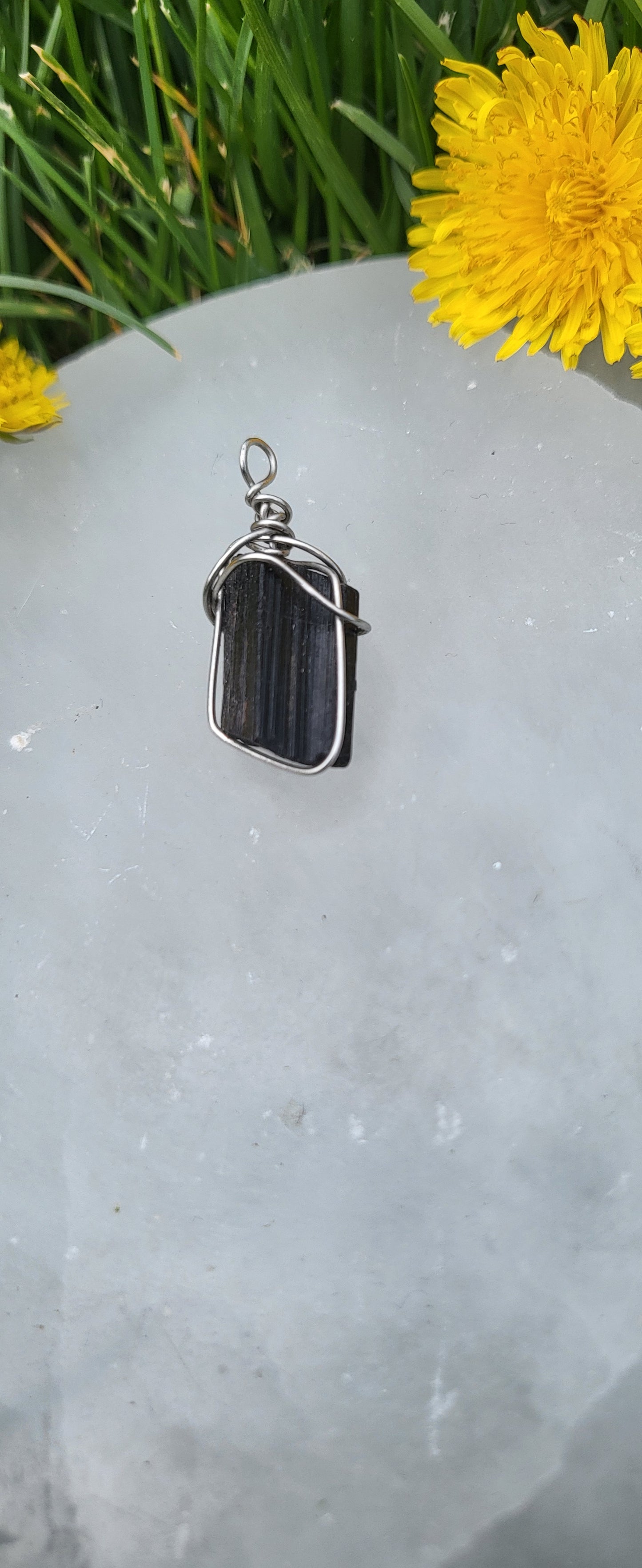 Black Tourmaline Pendant Steel 1