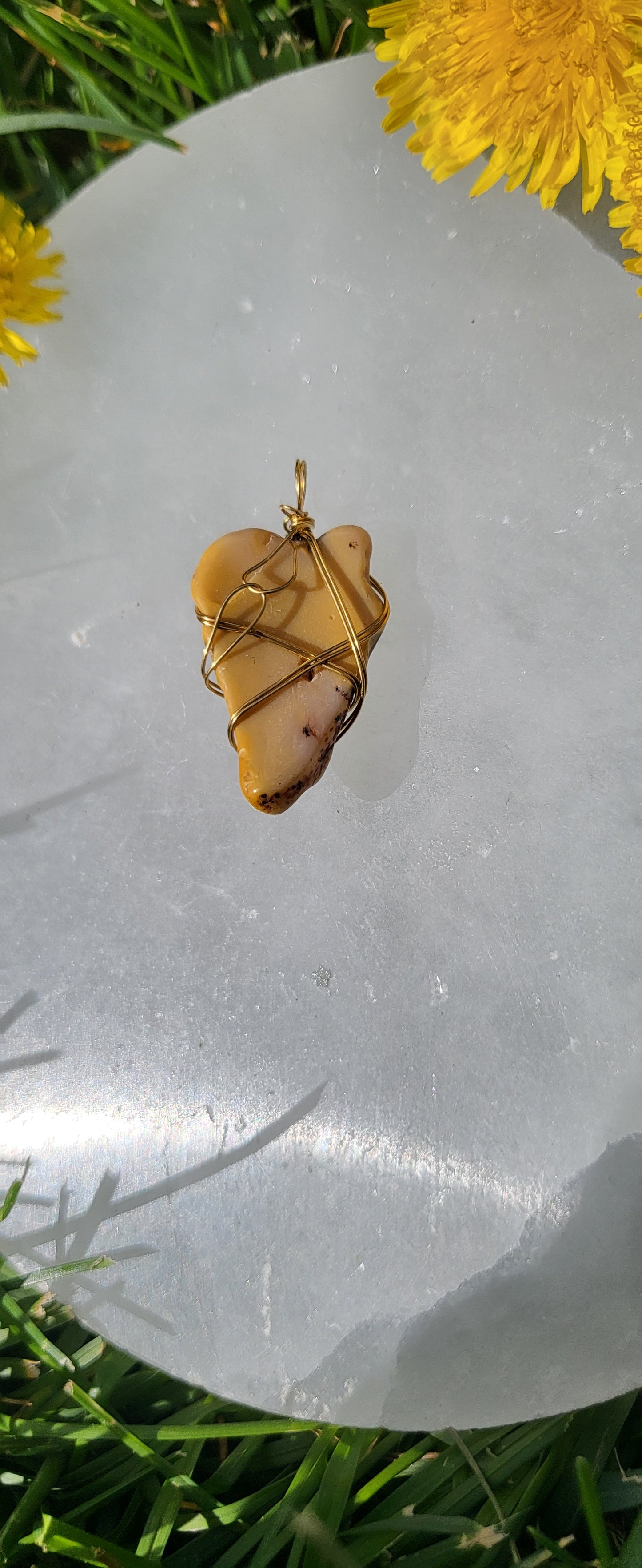 Mookaite Jasper Pendant Brass 2