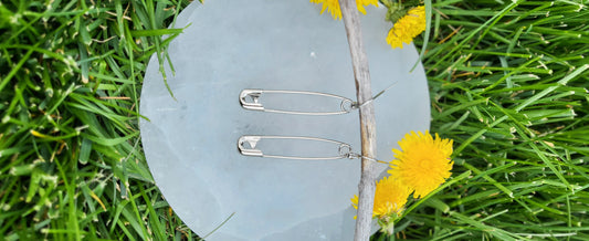 Large safety pin earrings