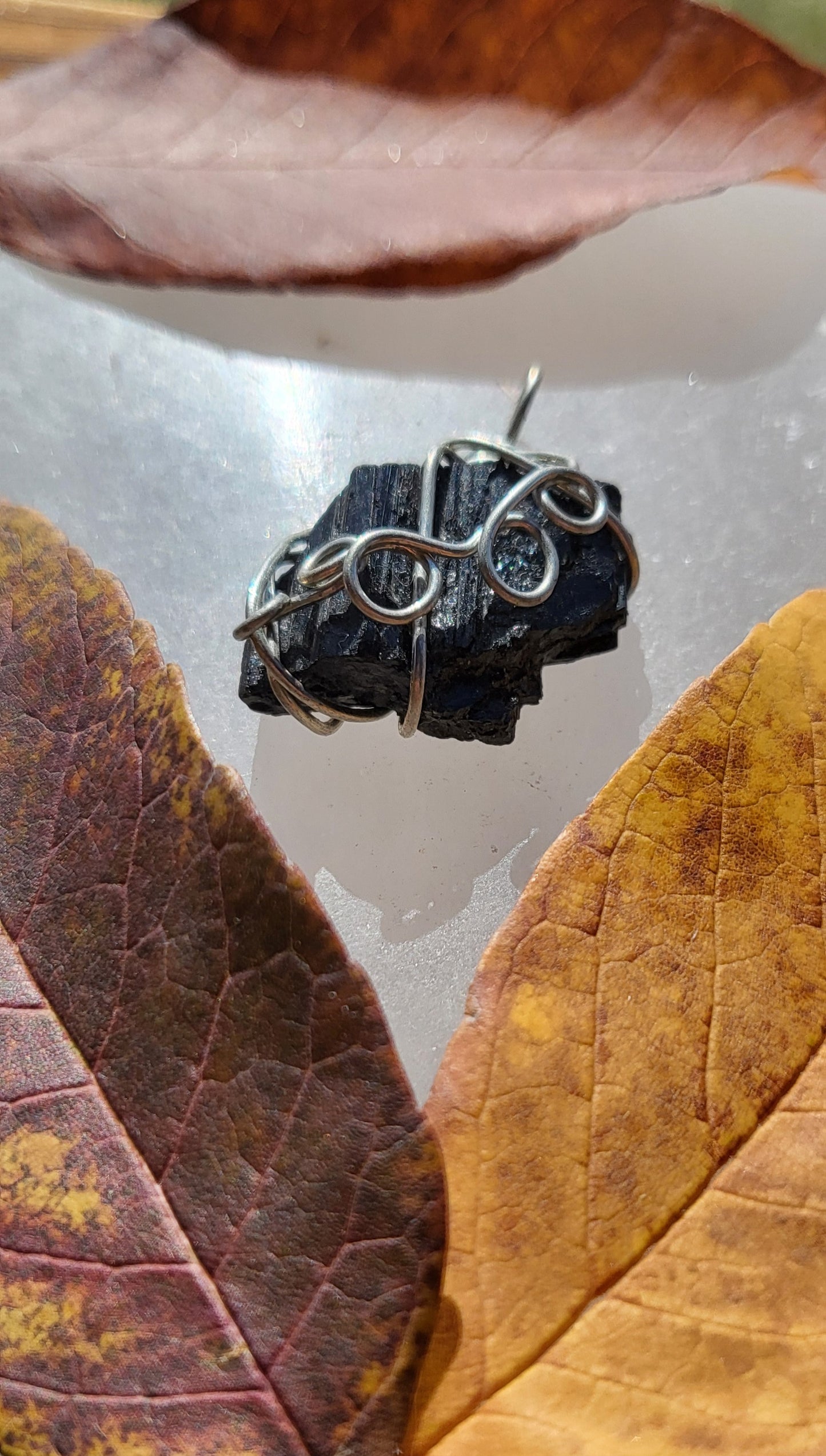 Black Tourmaline Pendant Steel 2