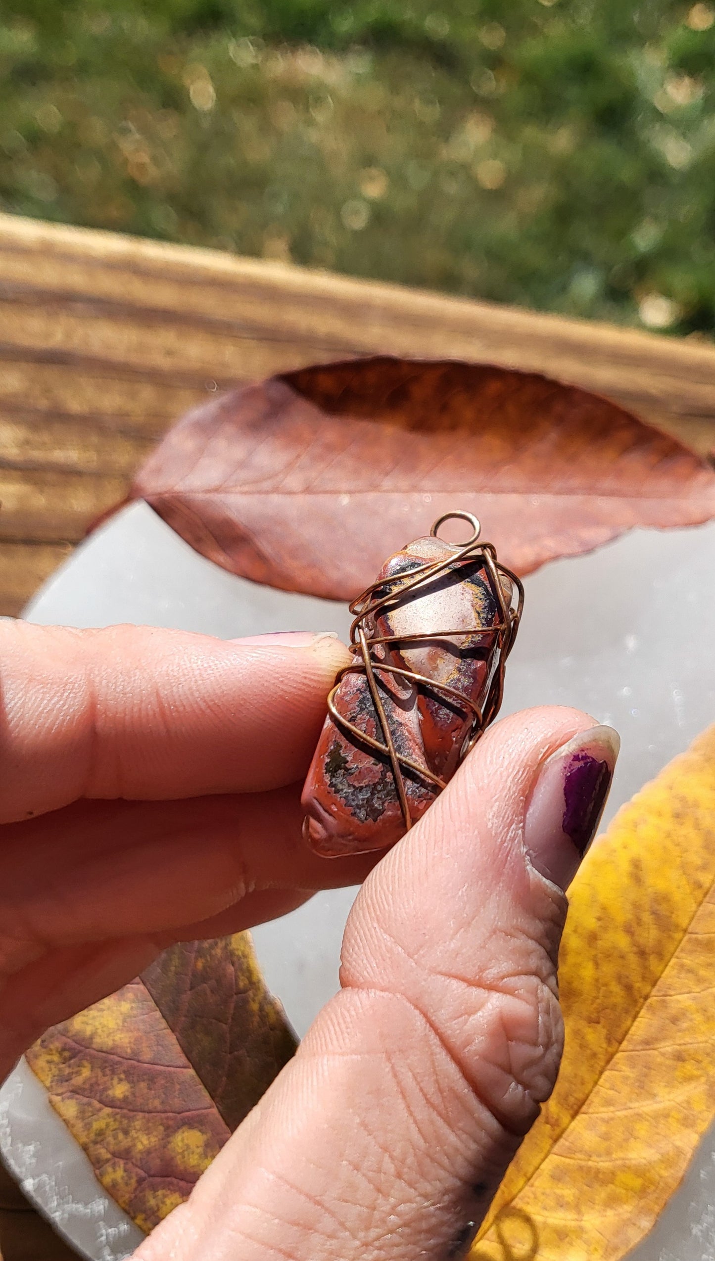 Mookaite Jasper Pendant Copper 10