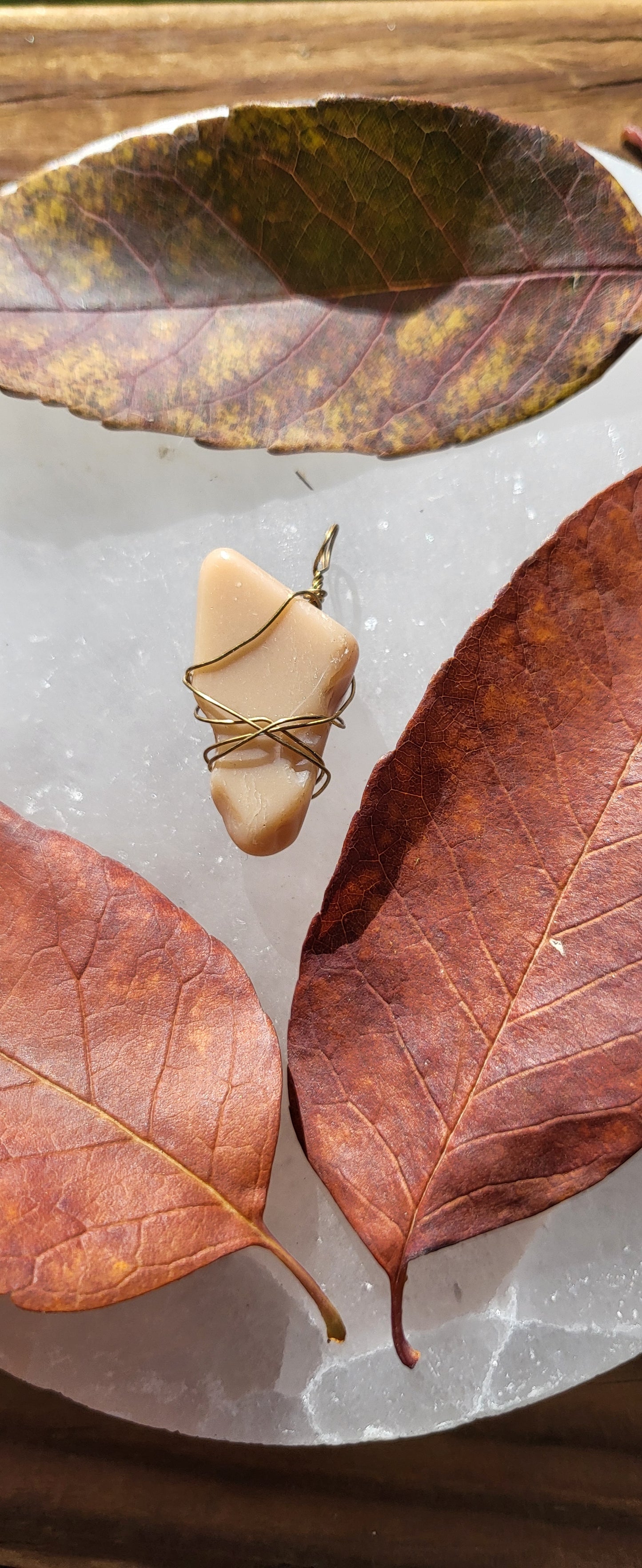 Mookaite Jasper Pendant Brass 3