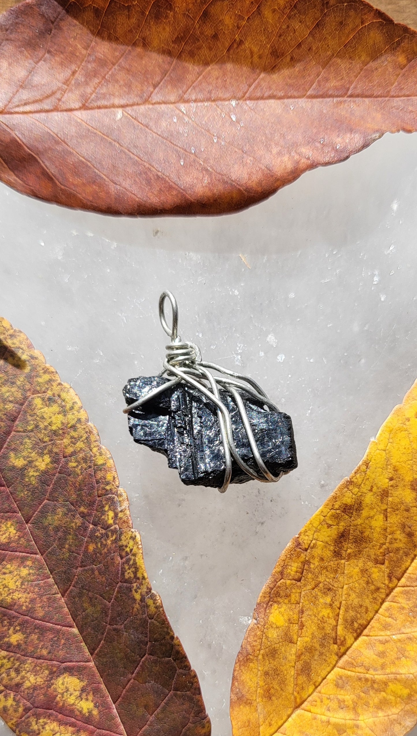 Black Tourmaline Pendant Steel 2