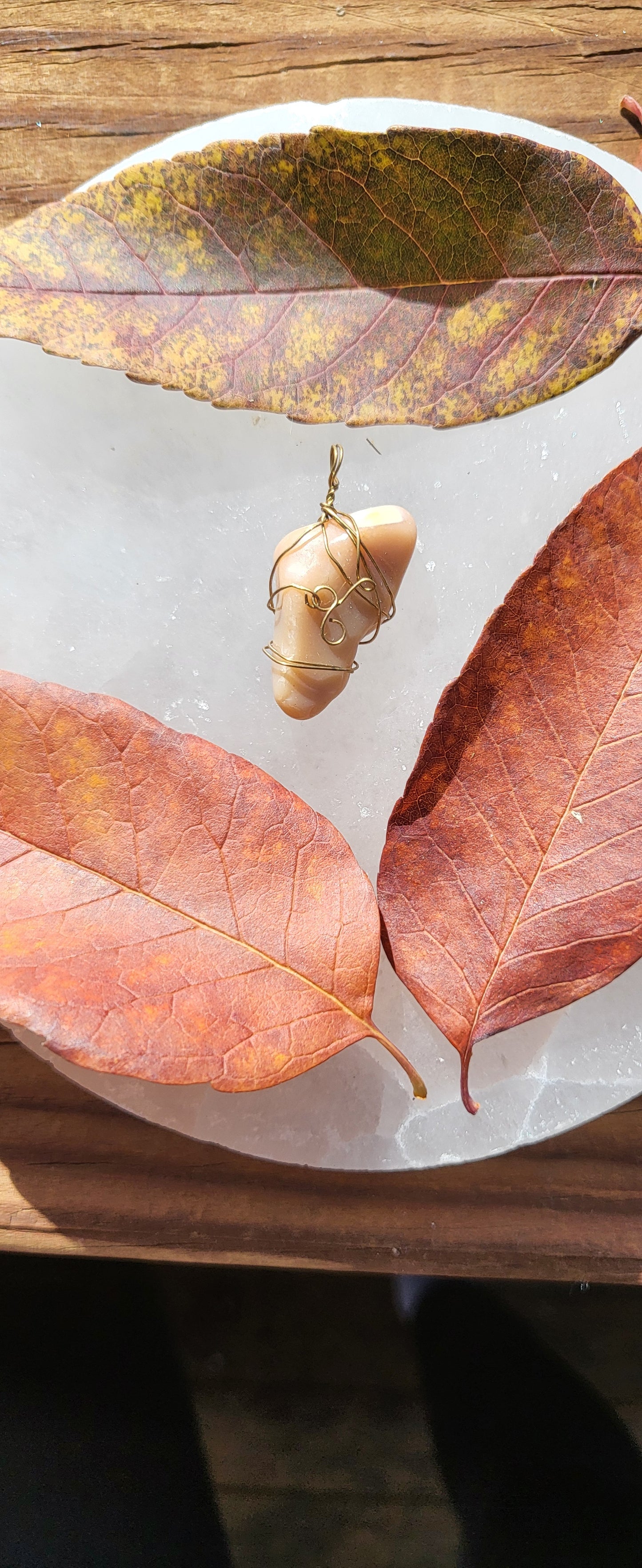 Mookaite Jasper Pendant Brass 3