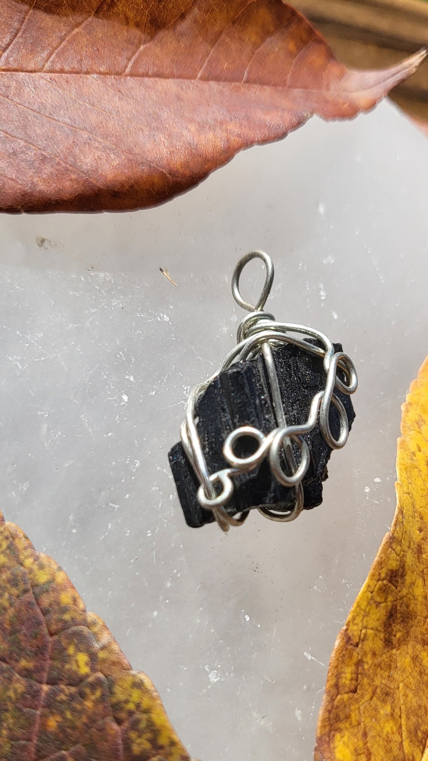 Black Tourmaline Pendant Steel 2