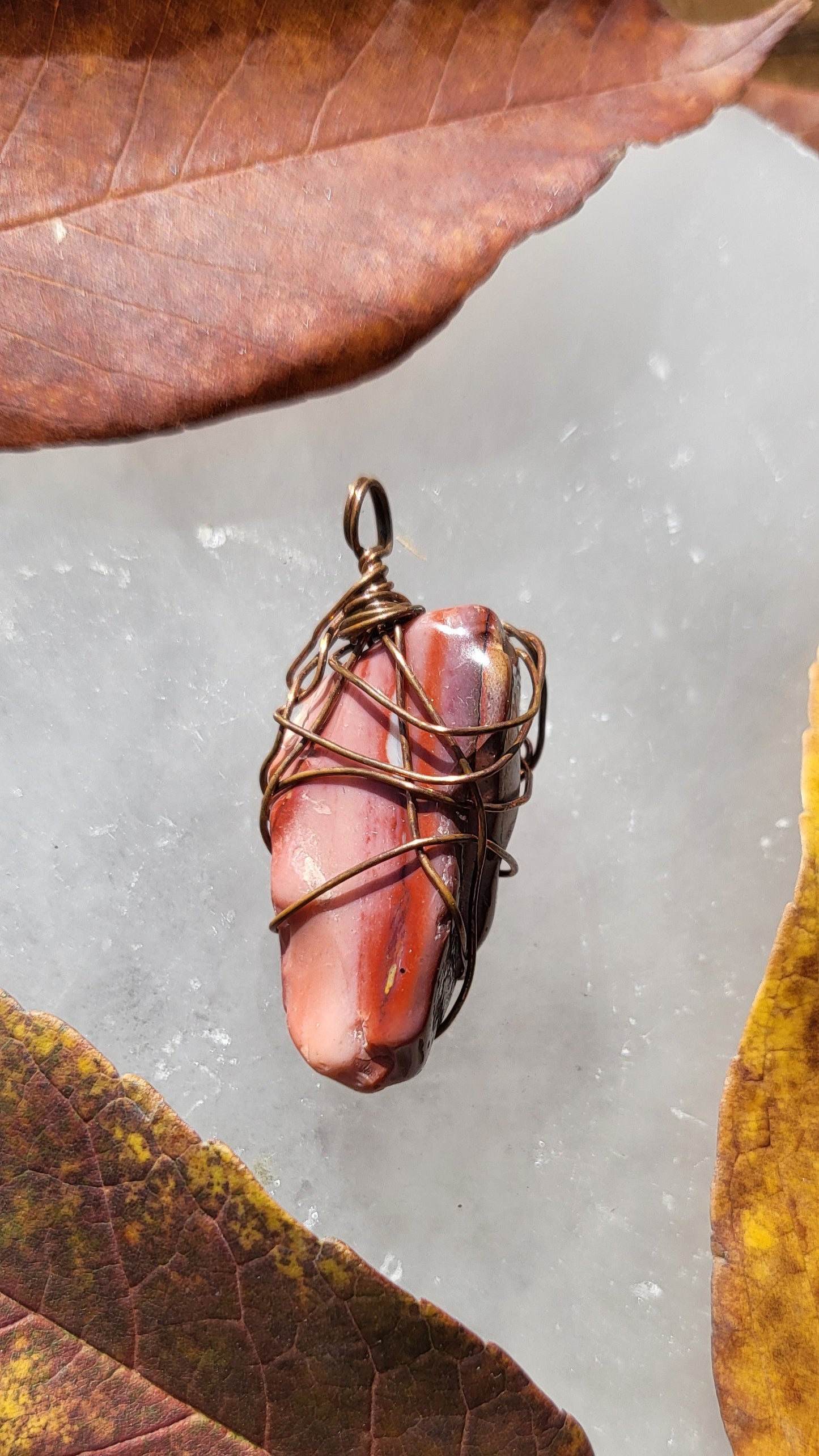 Mookaite Jasper Pendant Copper 10